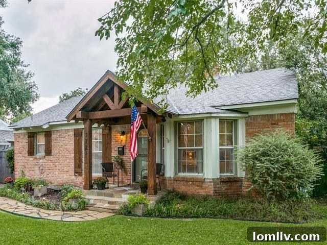 Charming brick home with front porch in Midway Hollow Dallas