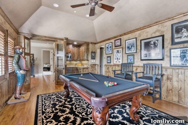 Resort-style swimming pool and meticulously landscaped grounds of a Southlake estate