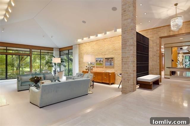 Expansive living area showcasing the seamless integration of indoor and outdoor spaces, a hallmark of Scott Lyons' Texas Modern design.