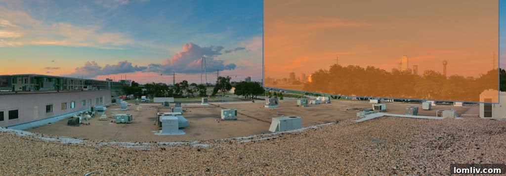 3D rendering showing the proposed high-rise project in West Dallas in relation to existing five-story construction, illustrating the significant difference in scale.