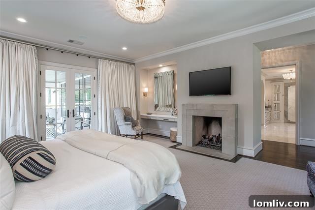 Spacious Master Suite: Ground Floor Luxury and Fireplace