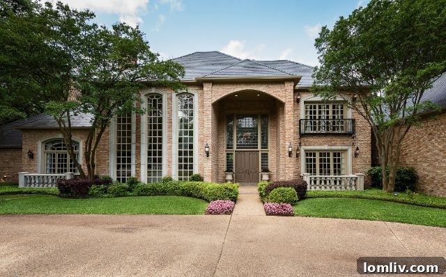 Grand Entrance to a Luxury Estate at 9441 Hollow Way Road in Old Preston Hollow