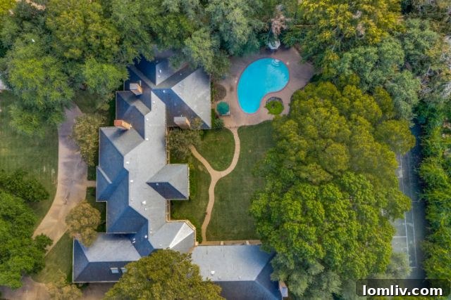 Charming Guest House Exterior in the Private Dallas Estate