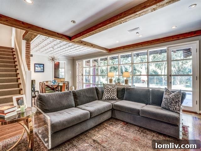 Interior Wood and Brick Details of a Historic Dallas Home