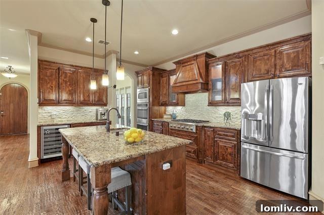 Contemporary kitchen with large island and high-end appliances at 1054 Shadyside Lane
