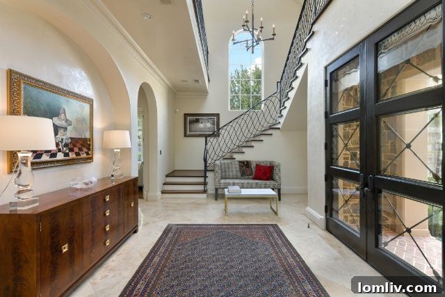 Gated entrance and tree-lined driveway leading to a magnificent Dallas luxury property