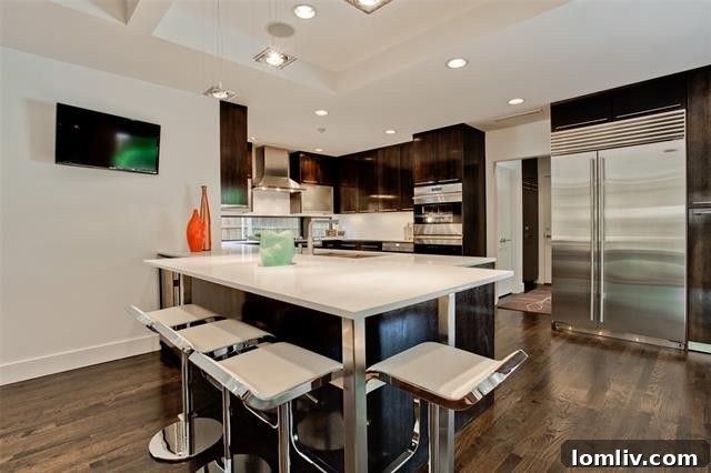 A contemporary interior view of the redesigned living space, featuring elegant furnishings.
