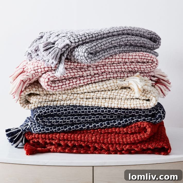 Chunky handwoven throws from West Elm
