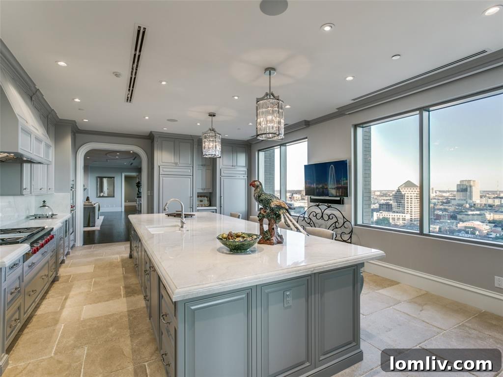 Stoneleigh Double Unit: A Symphony of Georgian Heritage and Modern Design 5 Modern Gray Kitchen with City Views Stoneleigh