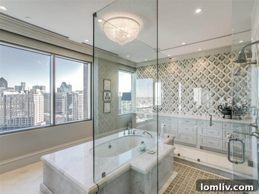 Stoneleigh Double Unit: A Symphony of Georgian Heritage and Modern Design 9 Luxurious Master Bathroom Dallas High Rise
