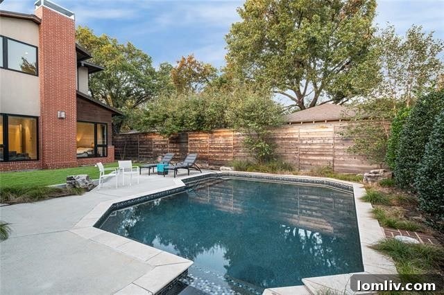 Midcentury Modern Style Meets Urban Convenience 15 Covered Patio Pool Area Dallas