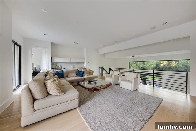 Midcentury Modern Style Meets Urban Convenience 10 Upstairs Living Area Wet Bar Dallas
