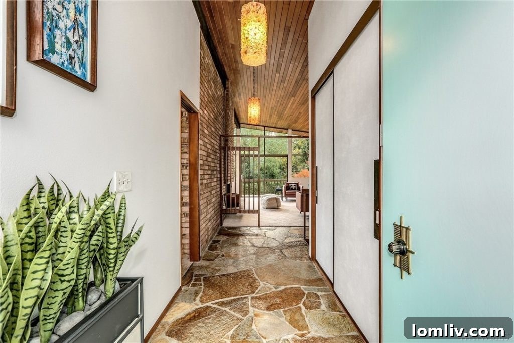 Distinctive Mid-Century Modern front door