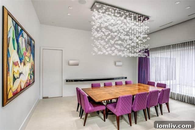 Sophisticated dining room with elegant Cantoni chandelier at 6517 Dykes Way