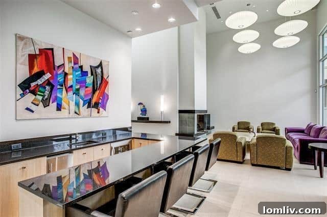 Sleek gourmet kitchen with custom cabinetry at 6517 Dykes Way Dallas
