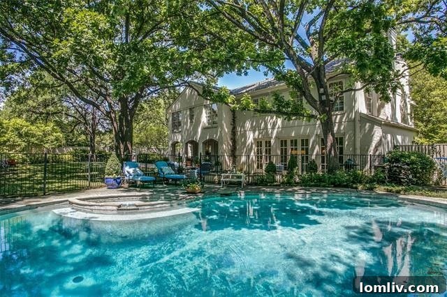 Sparkling swimming pool for relaxation and entertainment in a luxury Dallas rental