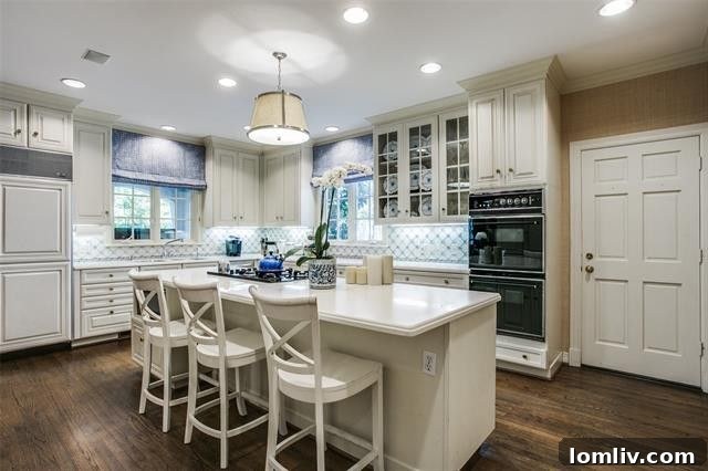 Spacious center hall and architectural details in a Preston Hollow residence