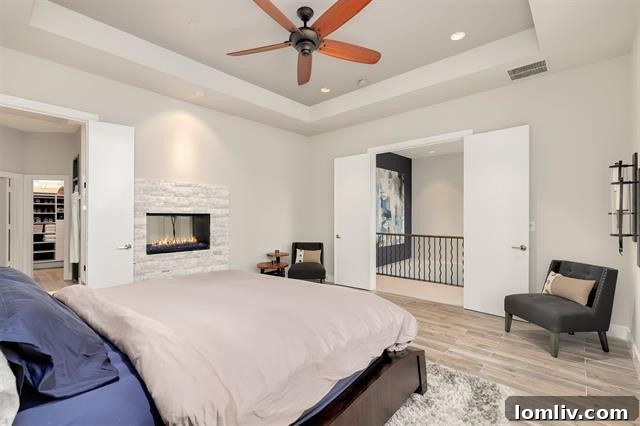Sleek master bathroom featuring a spacious 'super shower' and contemporary design in the value-driven Oak Lawn townhome