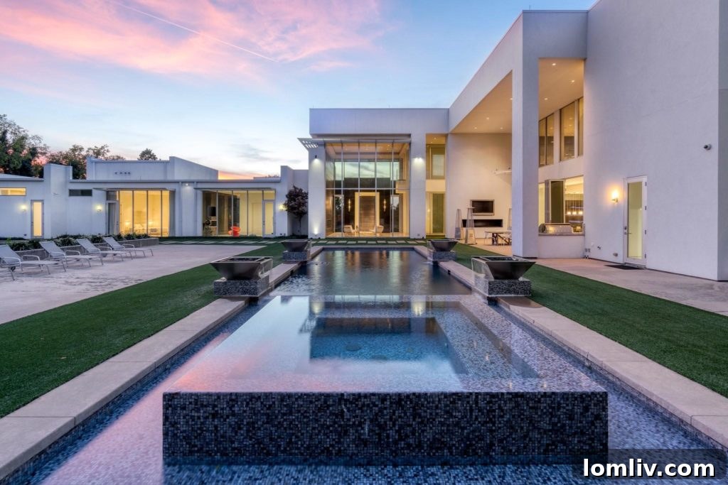 A serene view of the private landscaped gardens
