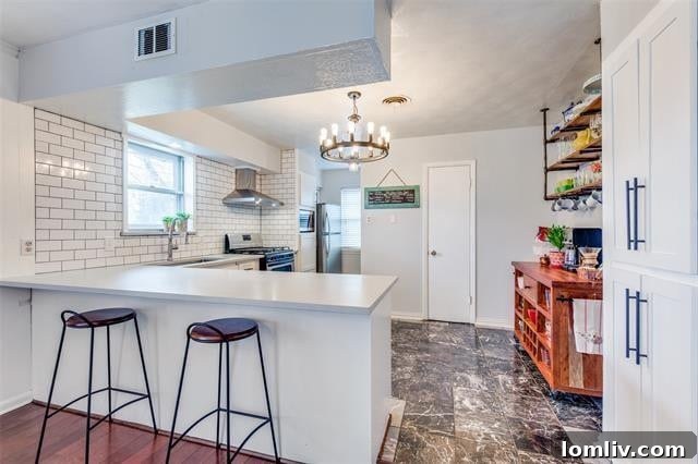 Freshly Styled Garlands Grab Your Adorable Opportunity 5 White Kitchen with Industrial Shelving