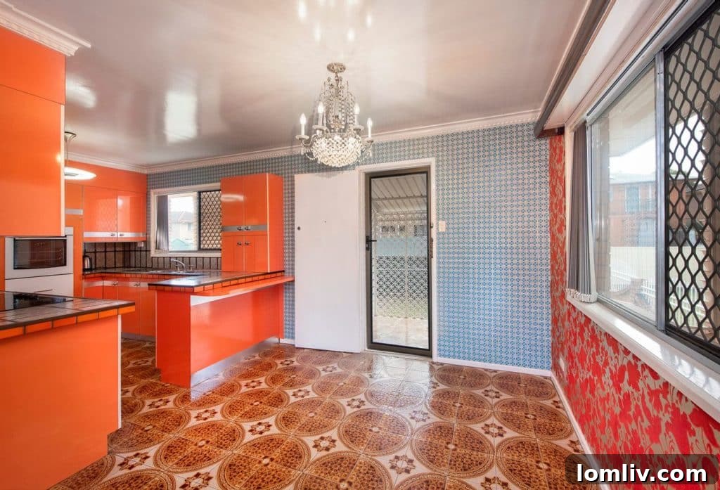 Vintage kitchen cabinets in a Queensland Mid-century house