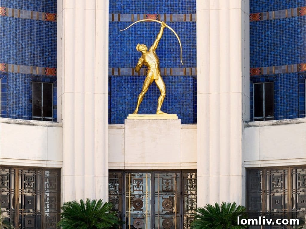 Intricate Art Deco architectural details and sculptures at Fair Park