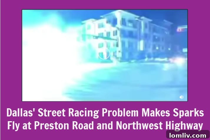 Dallas Street Racing Incident: Truck hits utility pole during takeover