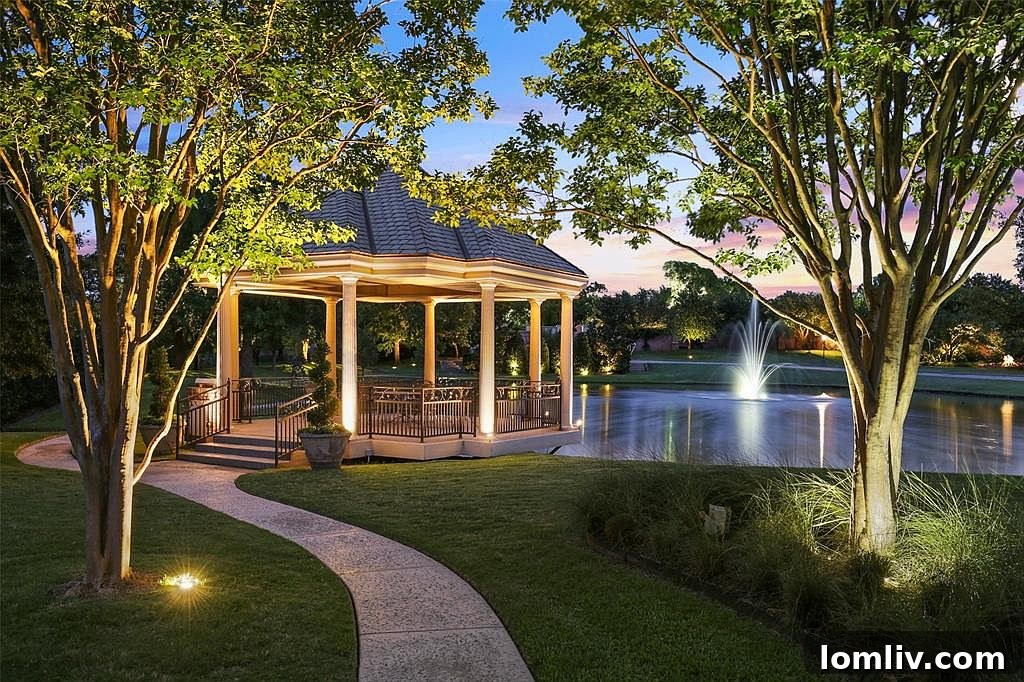 The impressive facade of the Southlake luxury estate