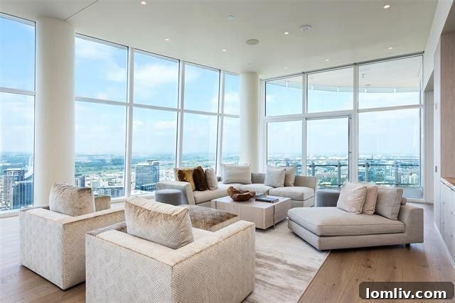 Museum Tower Penthouse 4201 Living Area with City Views