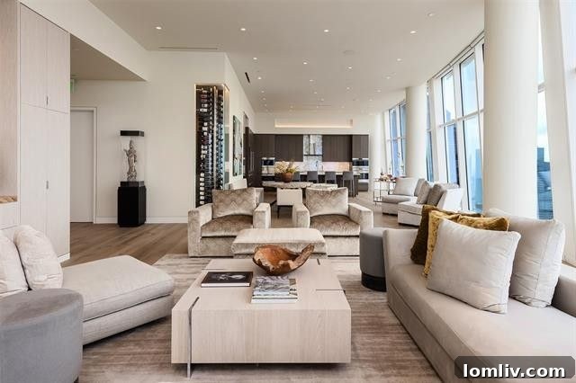 Modern Living Space in Museum Tower Penthouse