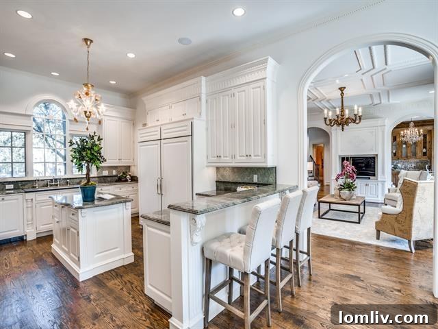 Luxurious Kitchen Island and Dining Area, 4001 Normandy