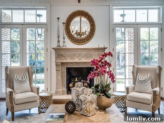 Spacious Foyer with Wood Flooring and Architectural Details