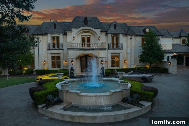 Front exterior view of the luxury estate at 2000 Willow Bend Drive, Plano, with grand architecture and landscaping.