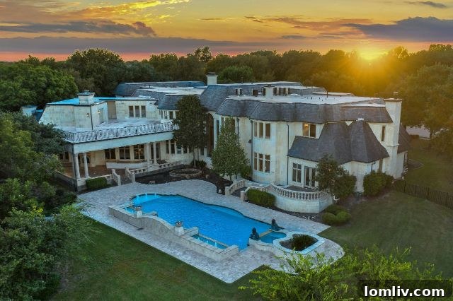 Another perspective of the magnificent estate, emphasizing its architectural details and well-maintained landscaping.