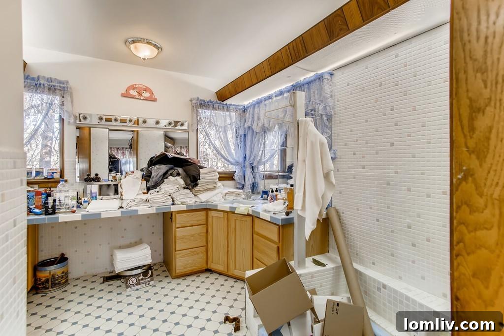 Even a decent bathroom becomes unappealing when cluttered with personal items.