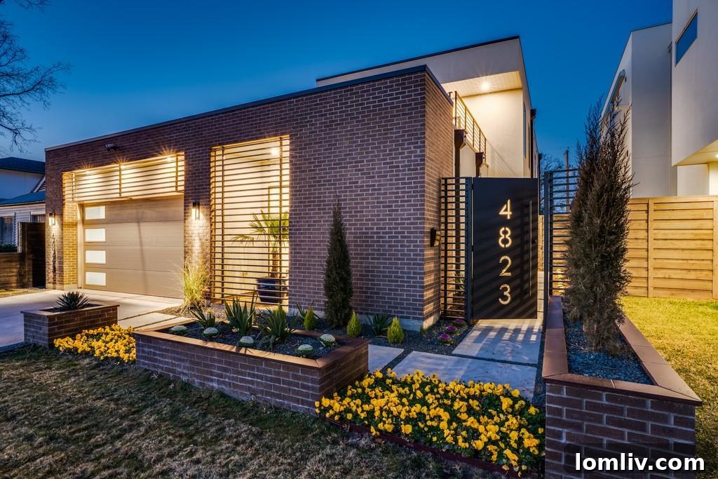 Architectural exterior of the modern home at 4823 March Avenue, Dallas
