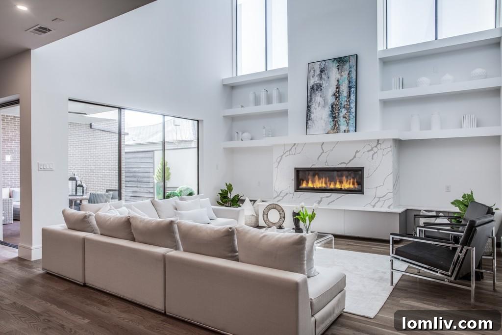 Spacious great room with high ceilings and natural light