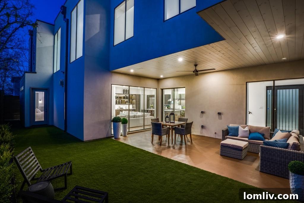 Stylish outdoor entertaining space with seating and grilling area