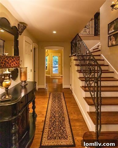 Interior View of a Grand Central Hallway in a Fort Worth Historic Home