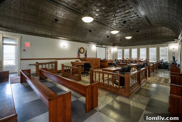 The grand interior of the Grimes County Courthouse, a testament to Texas's architectural heritage