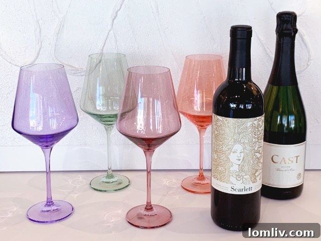 Vibrant Estelle Colored Glass stemware shimmering like jewels