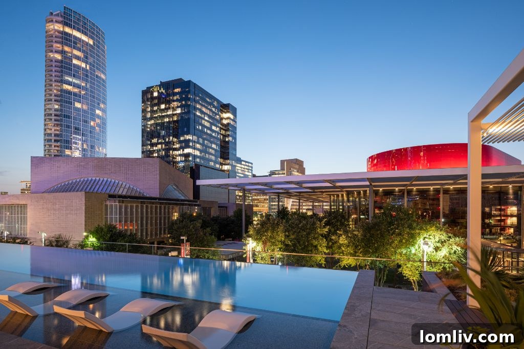 Striking Architecture of HALL Arts Residences Against the Dallas Sky