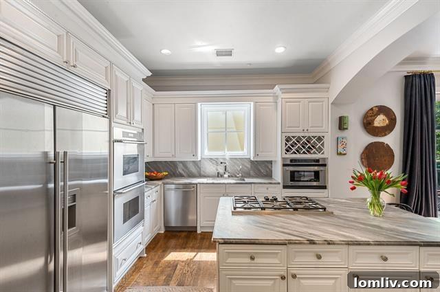 Luxurious Marble Kitchen with High-End Appliances