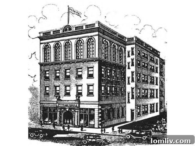 Exterior view of the historic Knights of Pythias building in Deep Ellum, Dallas