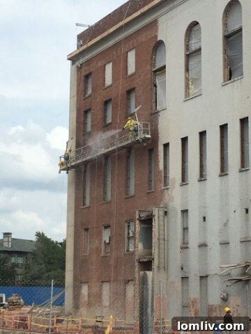 The impressive new seven-story addition to the Pittman Hotel, connected to the historic building