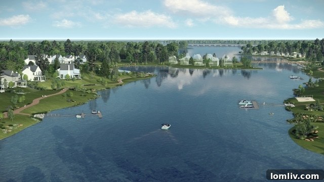 Long Cove's Coveted New Contemporary Lakefront Homes & Cottages: Selling Fast! 3 Pool-with-Contemp-Cottages.4