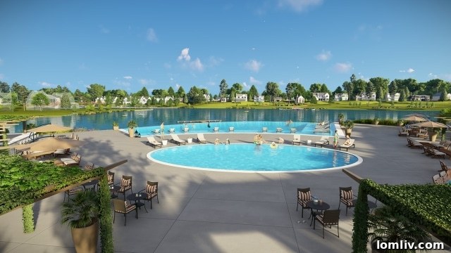 Long Cove's Coveted New Contemporary Lakefront Homes & Cottages: Selling Fast! 4 Pool-with-Contemp-Cottages.4