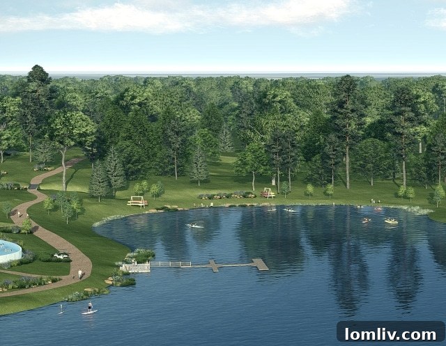 Long Cove's Coveted New Contemporary Lakefront Homes & Cottages: Selling Fast! 6 Pool-with-Contemp-Cottages.4