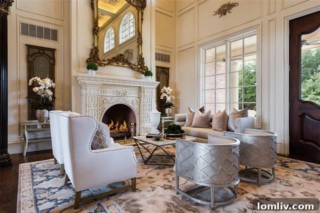 A beautifully staged living room at 702 S. White Chapel Boulevard, showcasing luxurious comfort and style.