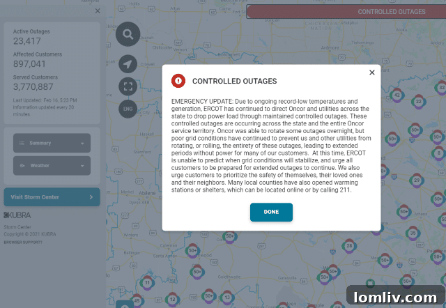 Further update from Oncor regarding power restoration challenges